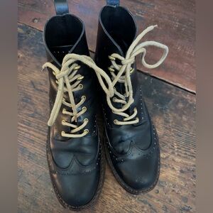 Rag & Bone Black Leather Brogue Boots